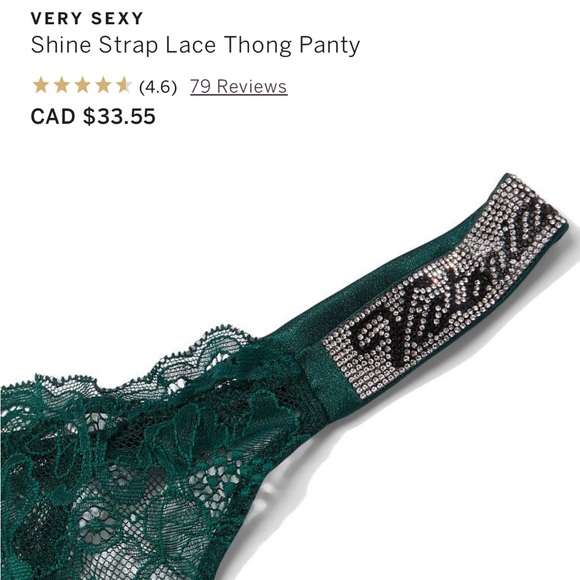 Victoria Secret Shine Strap Lace Thong Panty  - New   ST   11179062 - Picture 2 of 7
